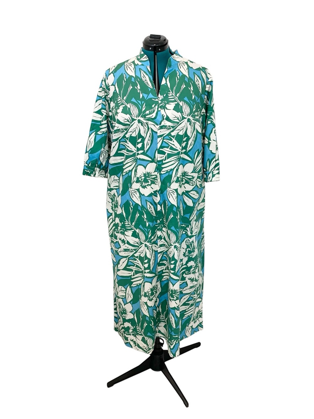 NWT Marina Rinaldi Dress Green & White Floral Maxi 16 NWT